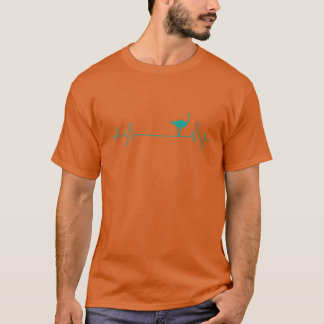 Heartbeat Line Ostrich Animal Bird friend T-Shirt