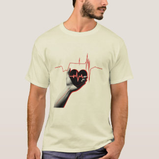 Heartbeat Love Design – Hand Holding Heart T-Shirt