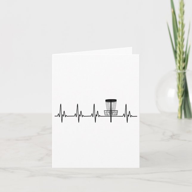 Heartbeat Love Disc Golf Funny  Card (Front)