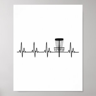 Heartbeat Love Disc Golf Funny Poster