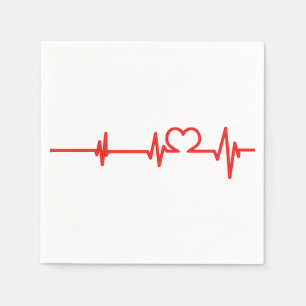 Heartbeat Love Line  – Romantic Heartbeat Napkin