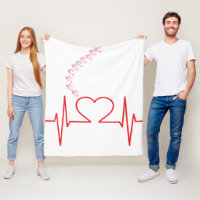 Heartbeat Love—Minimalist Heart and ECG Line Blank