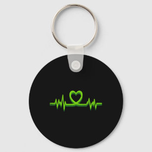 Heartbeat Mental Health Awareness For Mens Kids  Key Ring
