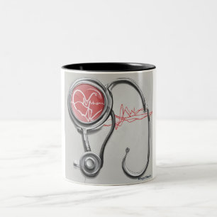 Heartbeat Moments: Stethoscope and Heartbeat Mug