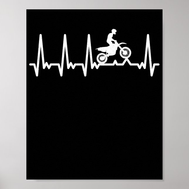 Heartbeat motocross heartbeat motorcycle racer poster (Front)