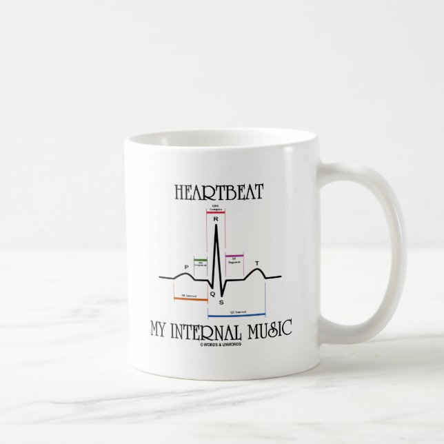 Heartbeat My Internal Music (ECG/EKG Heartbeat) Coffee Mug (Right)