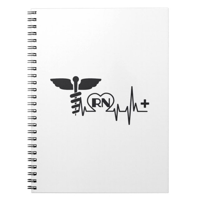 Heartbeat Nurse RN Gift Notebook (Front)