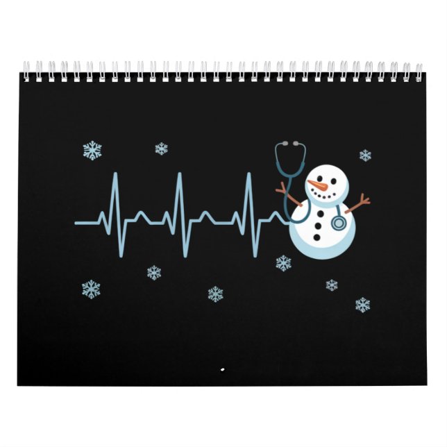 Heartbeat Nurse Snowman Christmas  Calendar (Cover)