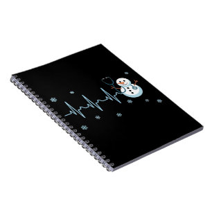 Heartbeat Nurse Snowman Christmas  Notebook