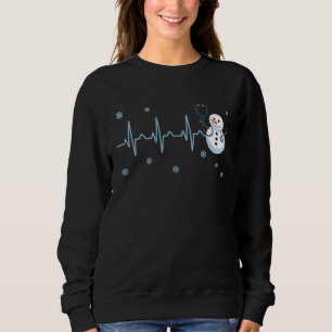 Heartbeat Nurse Snowman Christmas Sweatshirt