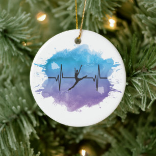 Heartbeat of a Dancer Watercolor Ceramic Tree Decoration