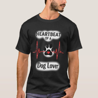 Heartbeat of a Dog Lover ECG Paw Print Graphic T-Shirt