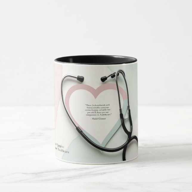 Heartbeat of Care: Heart and Stethoscope Mug (Center)