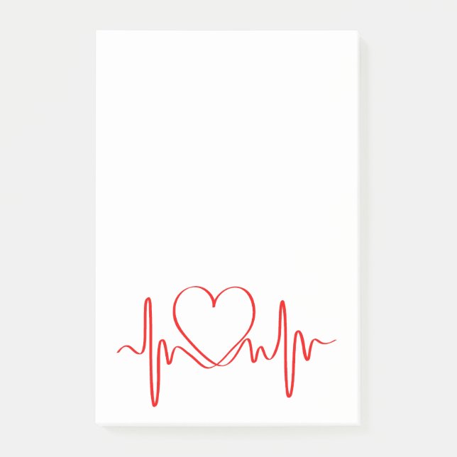 Heartbeat of Love ECG Wave Post-it Notes (Front)