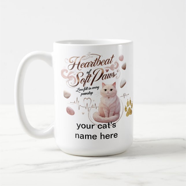 Heartbeat of Soft Paws – Personalised Cat Mug  (Left)