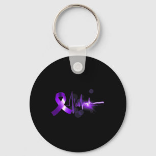 Heartbeat Opioid Ribbon Opioid Overdose Awareness  Key Ring