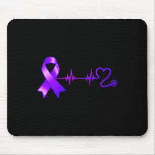 Heartbeat Opioid Ribbon Opioid Overdose Awareness Mouse Mat