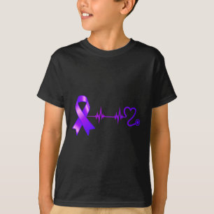 Heartbeat Opioid Ribbon Opioid Overdose Awareness T-Shirt