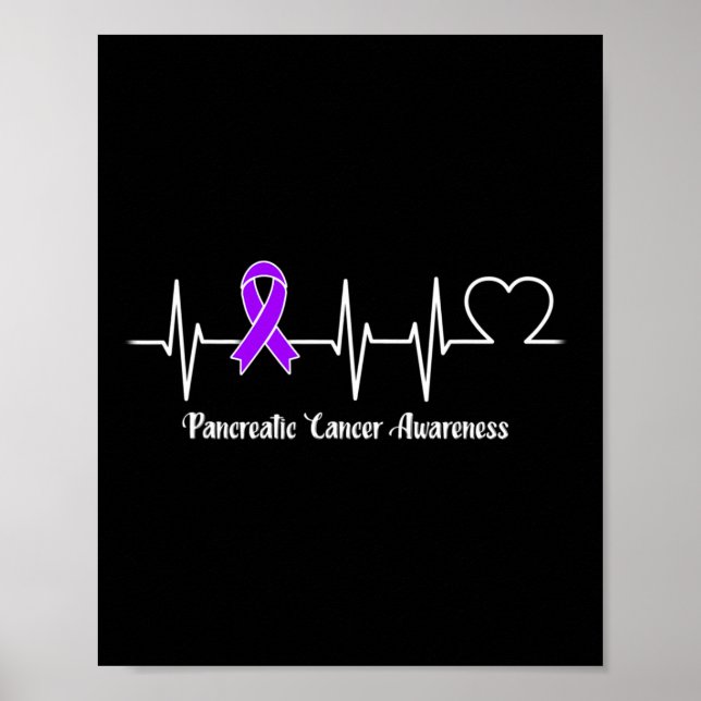 Heartbeat Pancreatic Cancer Warrior  Poster (Front)