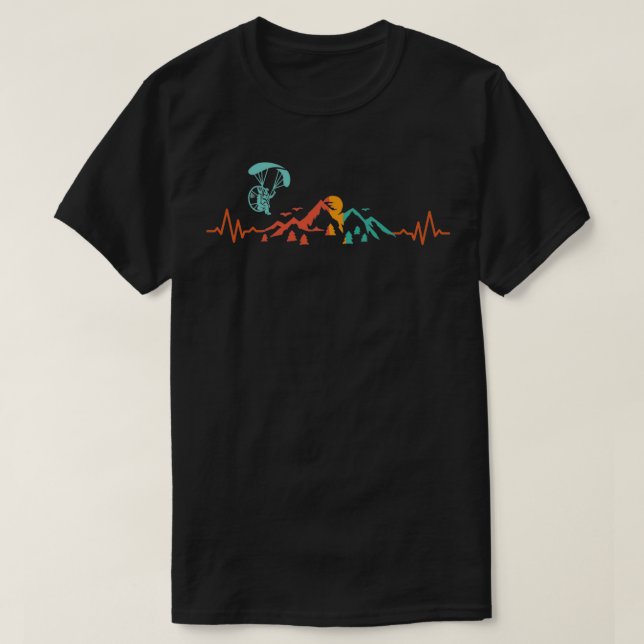 Heartbeat Paramotor PPG Paramotoring Paragliding S T-Shirt (Design Front)