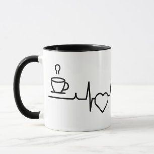 Heartbeat Pattern With Coffee Cup