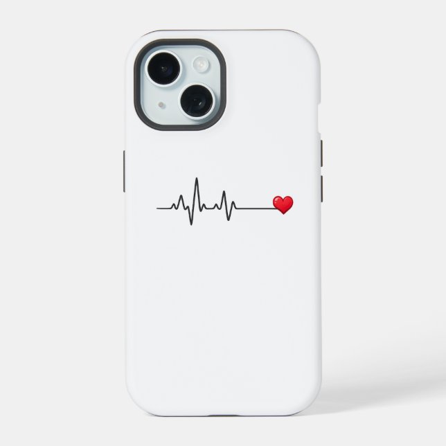 Heartbeat Phone Case – Minimal Red Heart Design (Back)