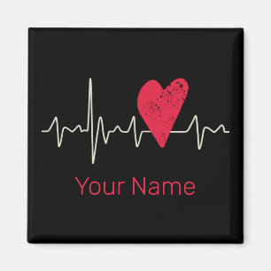 Heartbeat Pulse Heart Valentine's Day Or Mother's Magnet