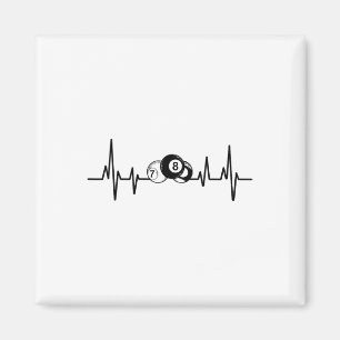 Heartbeat Rack Pool Billiard Player Billiards Cue  Magnet