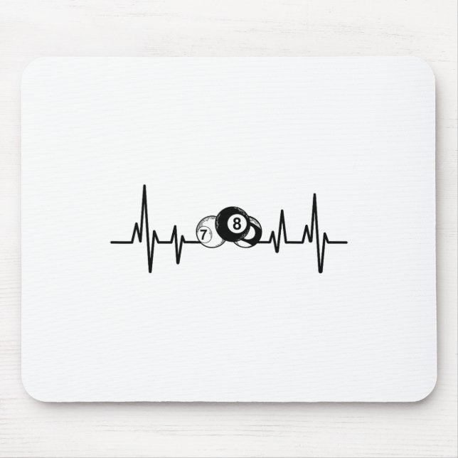 Heartbeat Rack Pool Billiard Player Billiards Cue  Mouse Mat (Front)