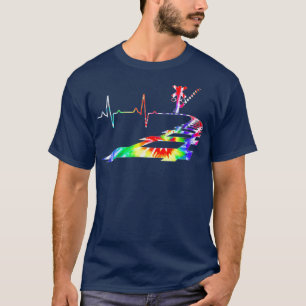 Heartbeat Railroad crossing Trains Tie Dye T-Shirt