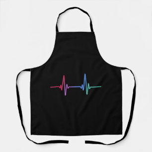 Heartbeat Rainbow Pride LGBTQ Ally Apron