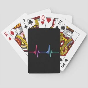 Heartbeat Rainbow Pride LGBTQ Ally Playing Cards