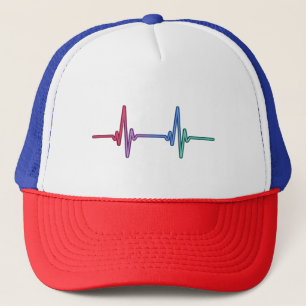 Heartbeat Rainbow Pride LGBTQ Ally Trucker Hat