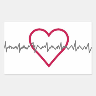Heartbeat Rectangular Sticker