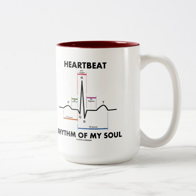 Heartbeat Rhythm Of My Soul (ECG/EKG) Two-Tone Coffee Mug (Right)