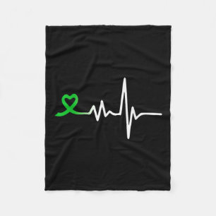 Heartbeat Ribbon Mental Health Awareness For Men W Fleece Blanket