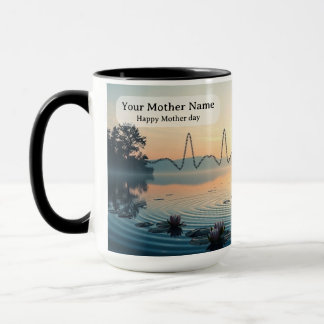 Heartbeat Ripples Lake Sunrise Line Mug