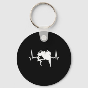 Heartbeat Rock Climbing Bouldering Mountain Climbe Key Ring