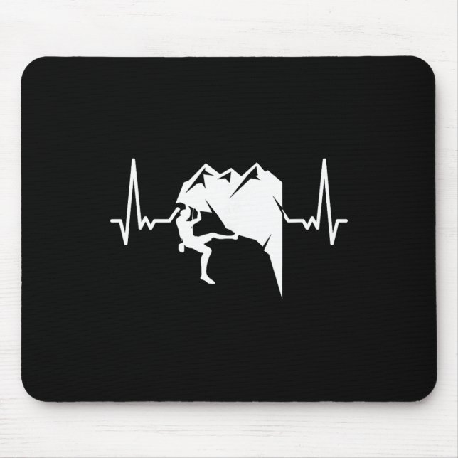Heartbeat Rock Climbing Bouldering Mountain Climbe Mouse Mat (Front)