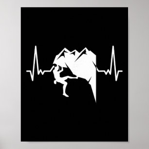 Heartbeat Rock Climbing Bouldering Mountain Climbe Poster