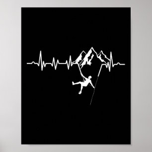 Heartbeat Rock Climbing Bouldering Mountaineering Poster
