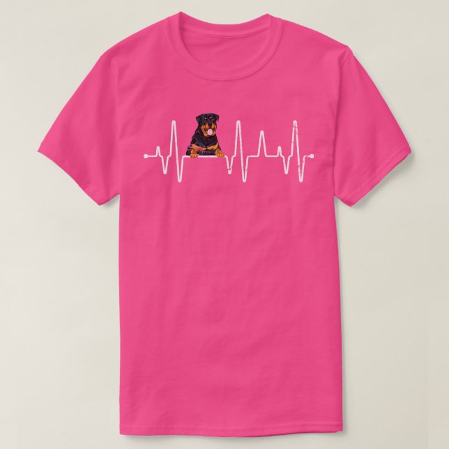 Heartbeat Rottweiler T-Shirt (Design Front)