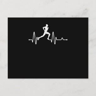 Heartbeat running pulse runner funny track and fie postcard