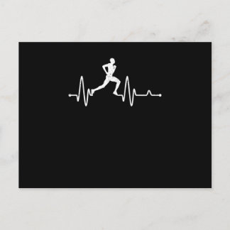 Heartbeat running pulse runner funny track and fie postcard