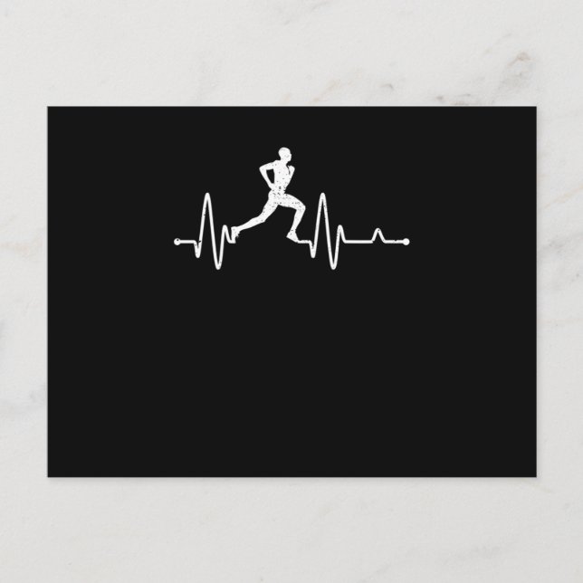 Heartbeat running pulse runner funny track and fie postcard (Front)