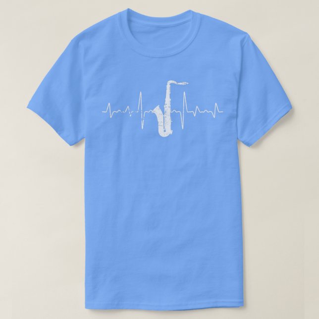 Heartbeat Saxophone T-Shirt (Design Front)