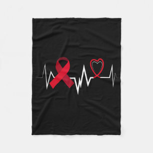 Heartbeat Scd Anaemia Burgundy Ribbon Sickle Cell Fleece Blanket