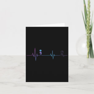 Heartbeat Semicolon Suicide Prevention Awareness Card