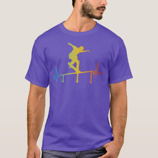 Heartbeat Skater with rail Skateboarding Gift T-Shirt