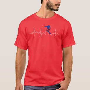 Heartbeat Skier Ski Winter Sports Mountains Snow 1 T-Shirt
